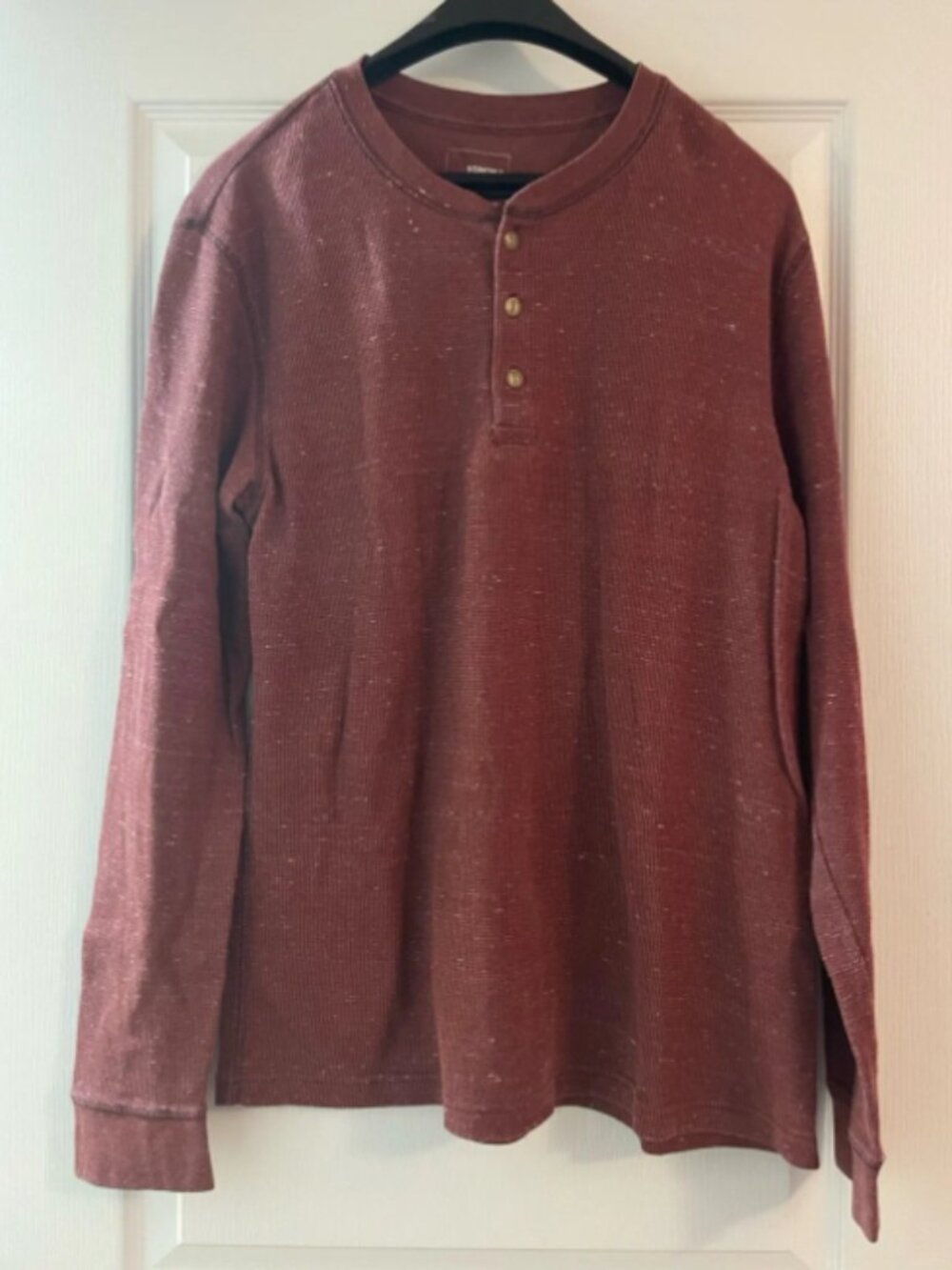 Sonoma Men's Long-Sleeve Henley in Red